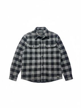 JACHS New York Mens L Wool Blend Plaid Shacket Quilted Lined Shirt Jacket